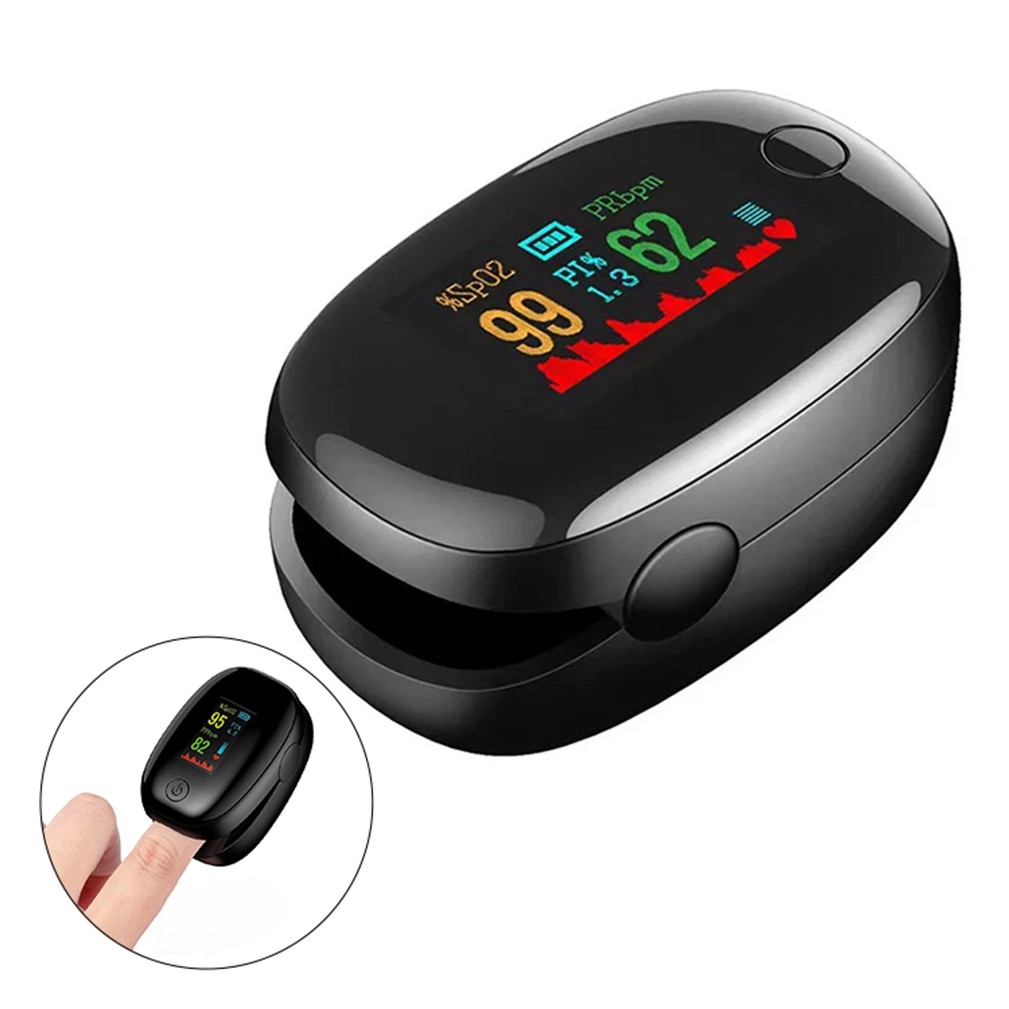 Fingertip Pulse Oximeter Portable Wellness Monitor For Quick Insight Into Oxygen Levels & Heart Activity With Fast Readings And Large Display - Image 5