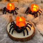 Flameless LED Battery Operated Halloween Candlelight With Spider Decoration - Image 8
