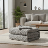 Fleece Blanket With Modern Geometric Pattern For Cosy Comfort - Image 1