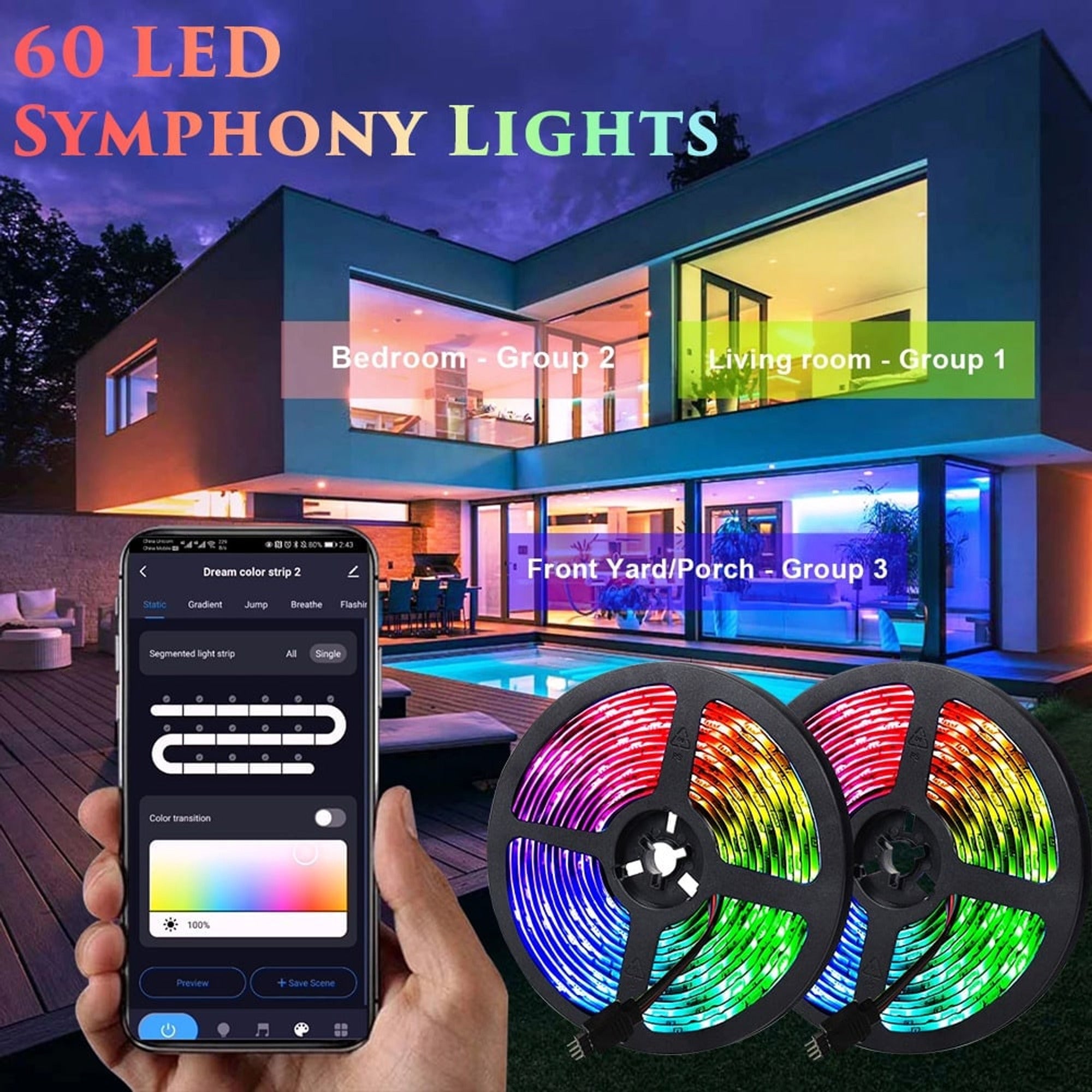 Flexible Rgb Cabinet Strip Lights With Remote Control - Image 3