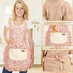 Floral Cooking Apron With Pockets Adjustable Fit For Stylish Kitchen Protection - Image 9