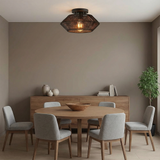 Flush Mount Ceiling Light Handwoven Bamboo Integrated LED - Image 4