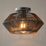 Flush Mount Ceiling Light Handwoven Bamboo Integrated LED - Image 6