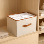Foldable Storage Box With Lid Handles For Closet Integrated Carrying - Image 2
