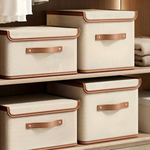 Foldable Storage Box With Lid Handles For Closet Integrated Carrying - Image 4