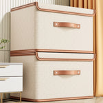 Foldable Storage Box With Lid Handles For Closet Integrated Carrying - Image 9
