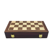 Folding Chess Board Set With Wooden Board And Zinc Alloy Pieces - Image 5