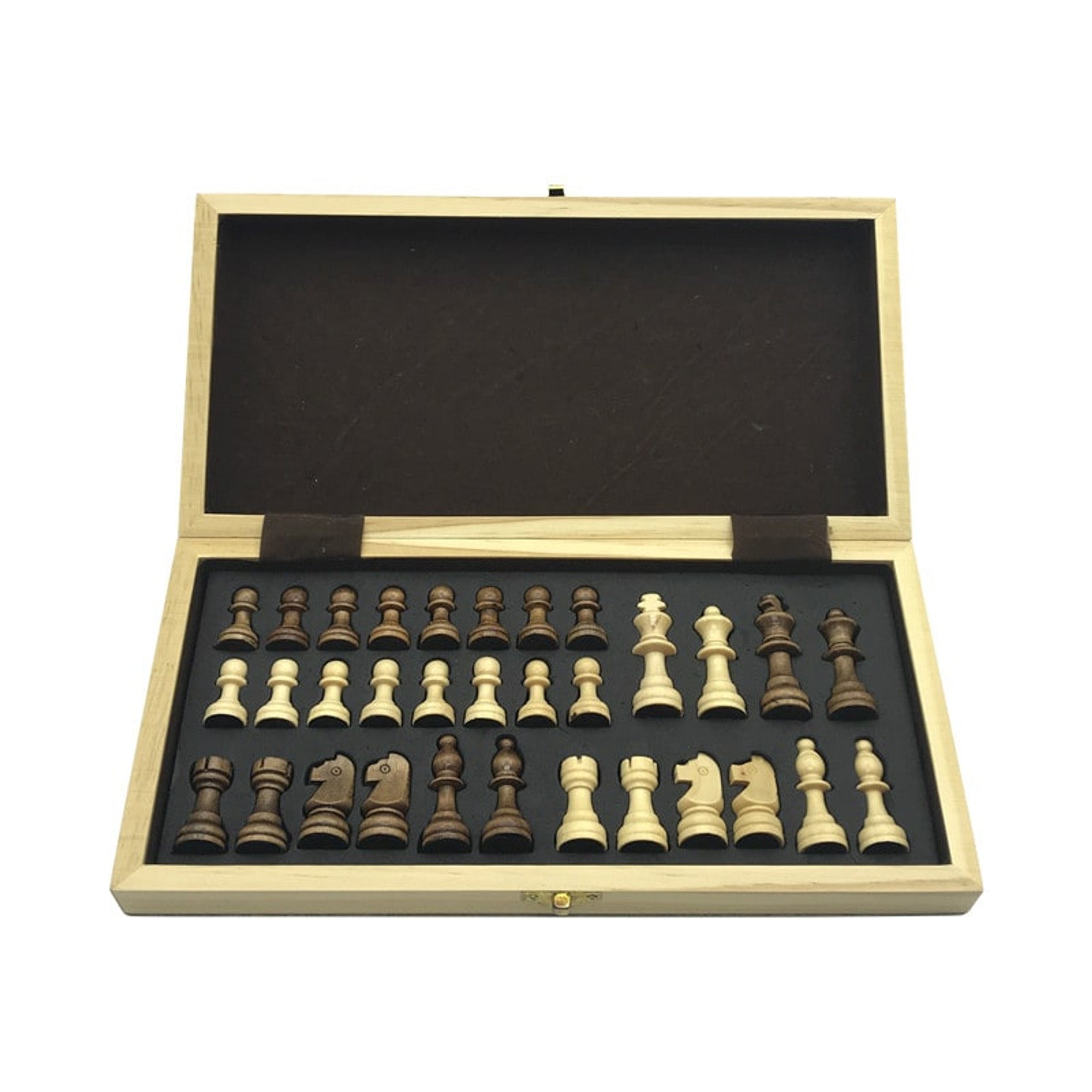 Folding Chess Board With Solid Wood Pieces And Magnetic Closure - Image 5