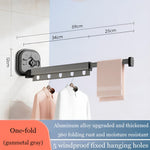 Folding Clothes Drying Rack Wall Mounted With Suction Cup Fixation Par Ventouse In Black And Silver Aluminum - Image 7