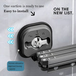 Folding Clothes Drying Rack Wall Mounted With Suction Cup Fixation Par Ventouse In Black And Silver Aluminum - Image 4