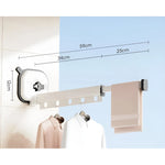 Folding Clothes Drying Rack Wall Mounted With Suction Cup Fixation Par Ventouse In Black And Silver Aluminum - Image 13
