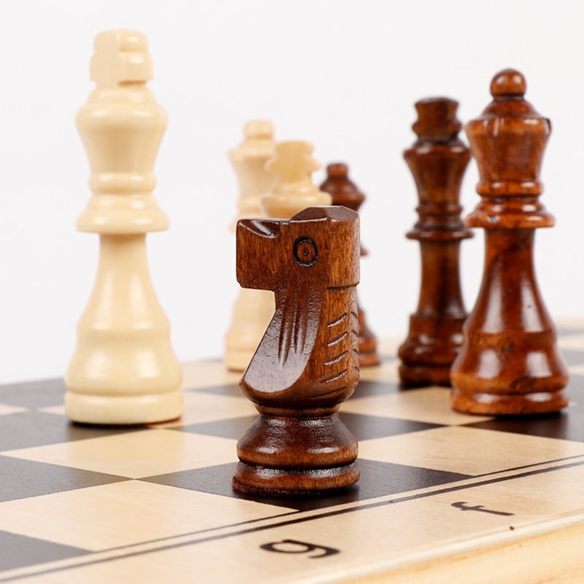 Folding Magnetic Wooden Chess Set - Image 3