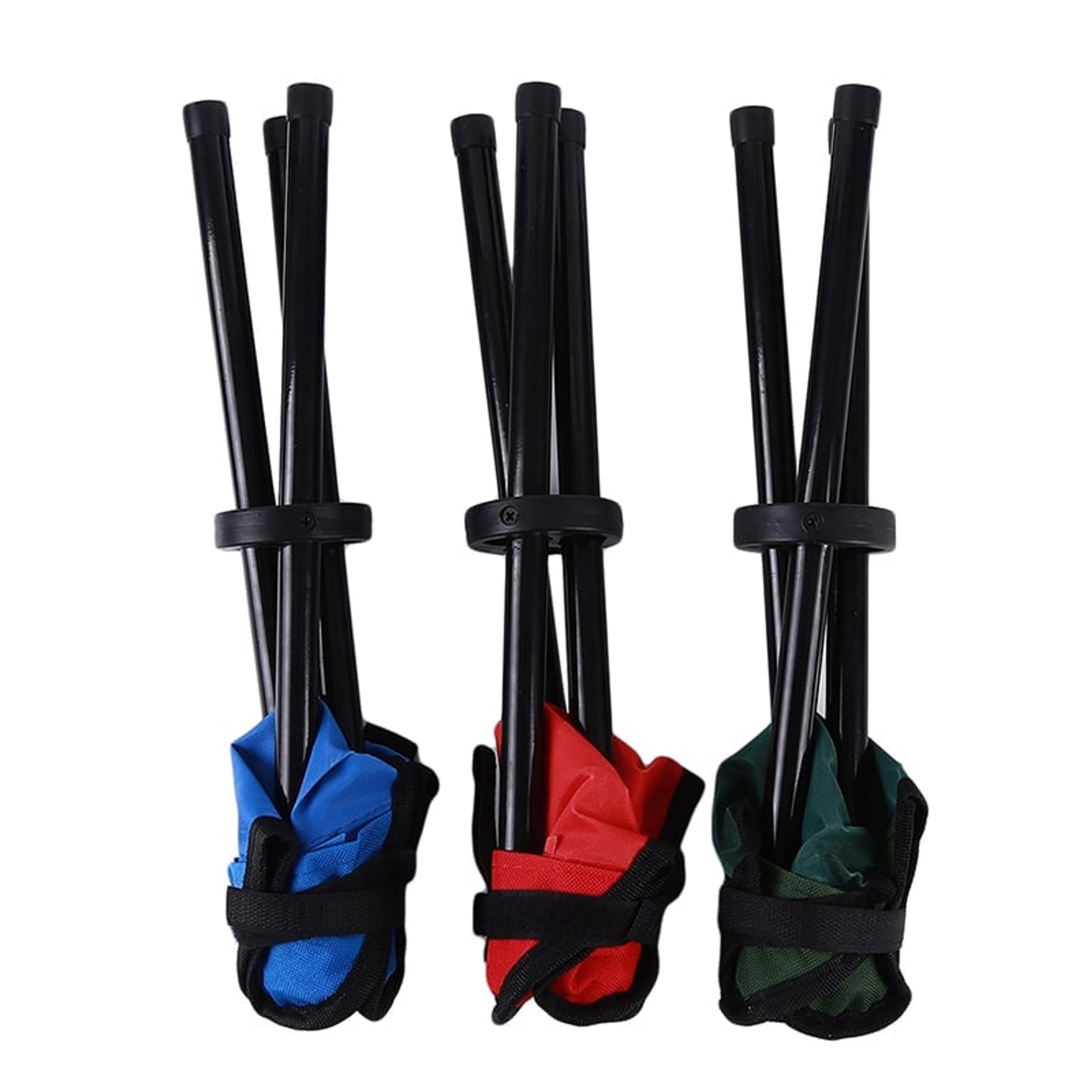 Folding Tripod Stool Collapsible Fabric Seat Metal Frame - Image 1