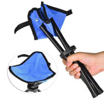 Folding Tripod Stool Collapsible Fabric Seat Metal Frame - Image 5