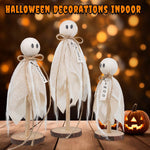 Ghost Halloween Table Decorations With Wooden Base And Gauze Wrap - Image 4