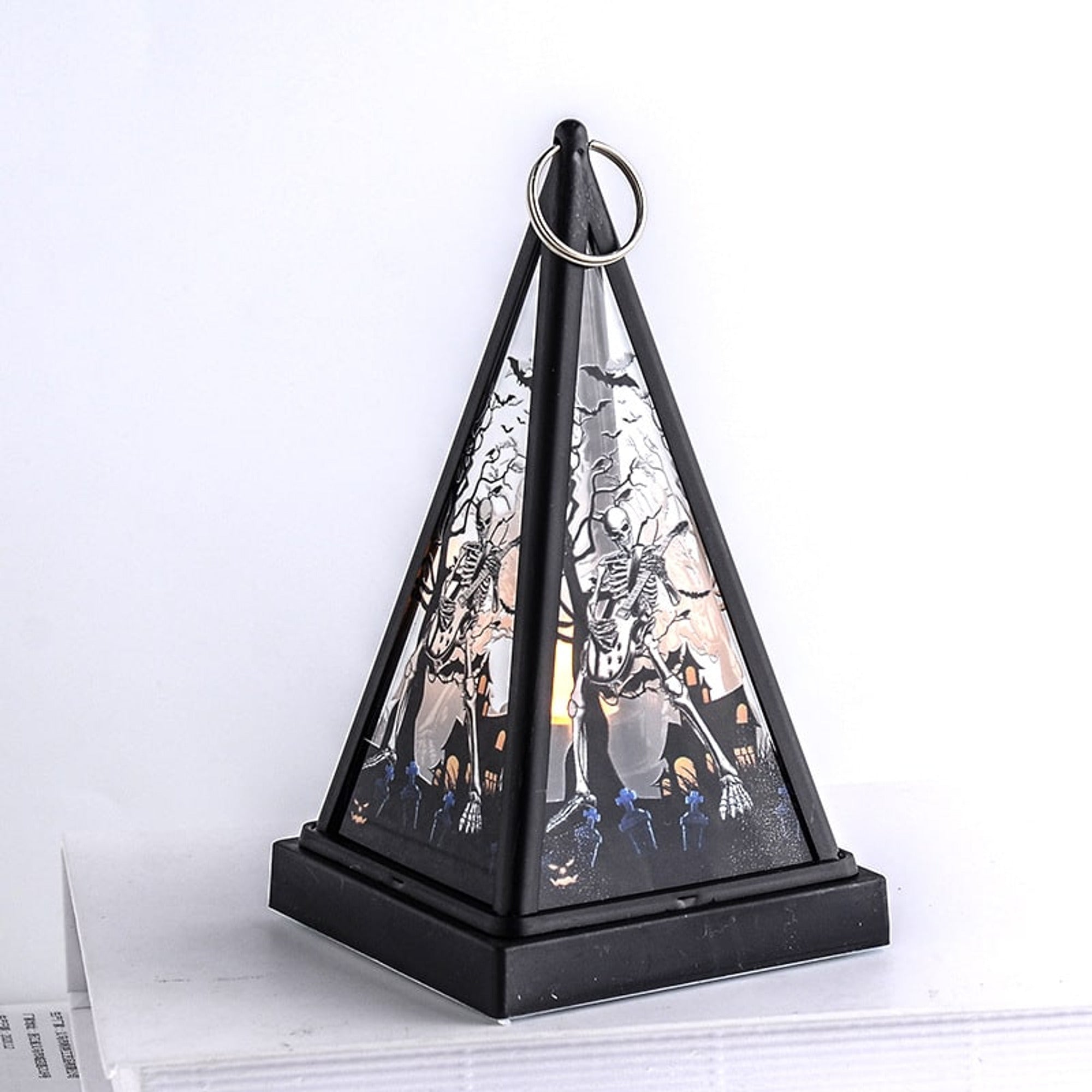 Glass Halloween Lantern With Tea Light Candleholder - Image 3