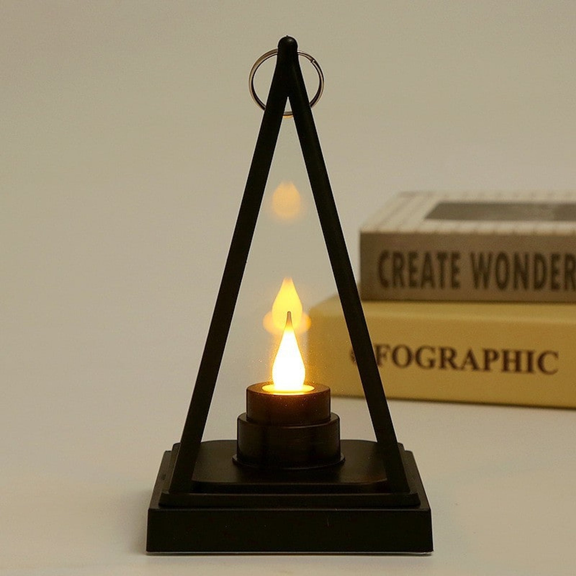 Glass Halloween Lantern With Tea Light Candleholder - Image 6