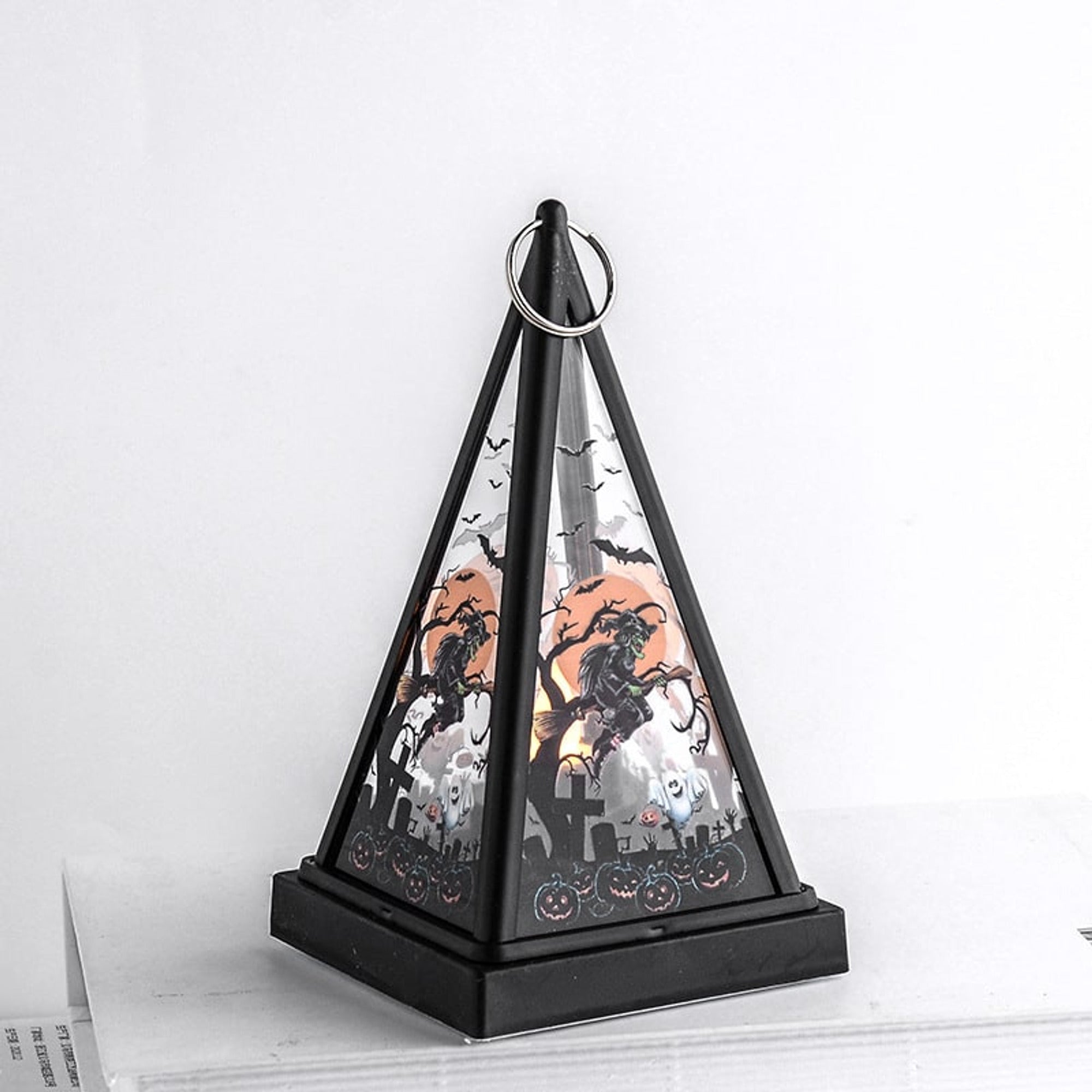 Glass Halloween Lantern With Tea Light Candleholder - Image 8