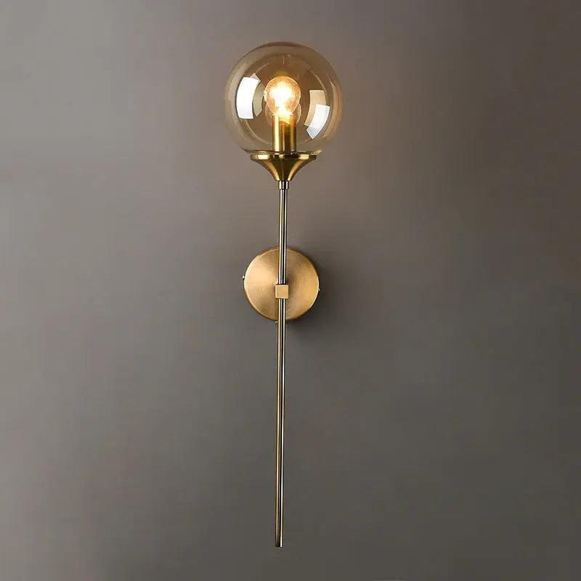 Globe Sconces With Glass Sphere And Exposed Bulb - Image 1