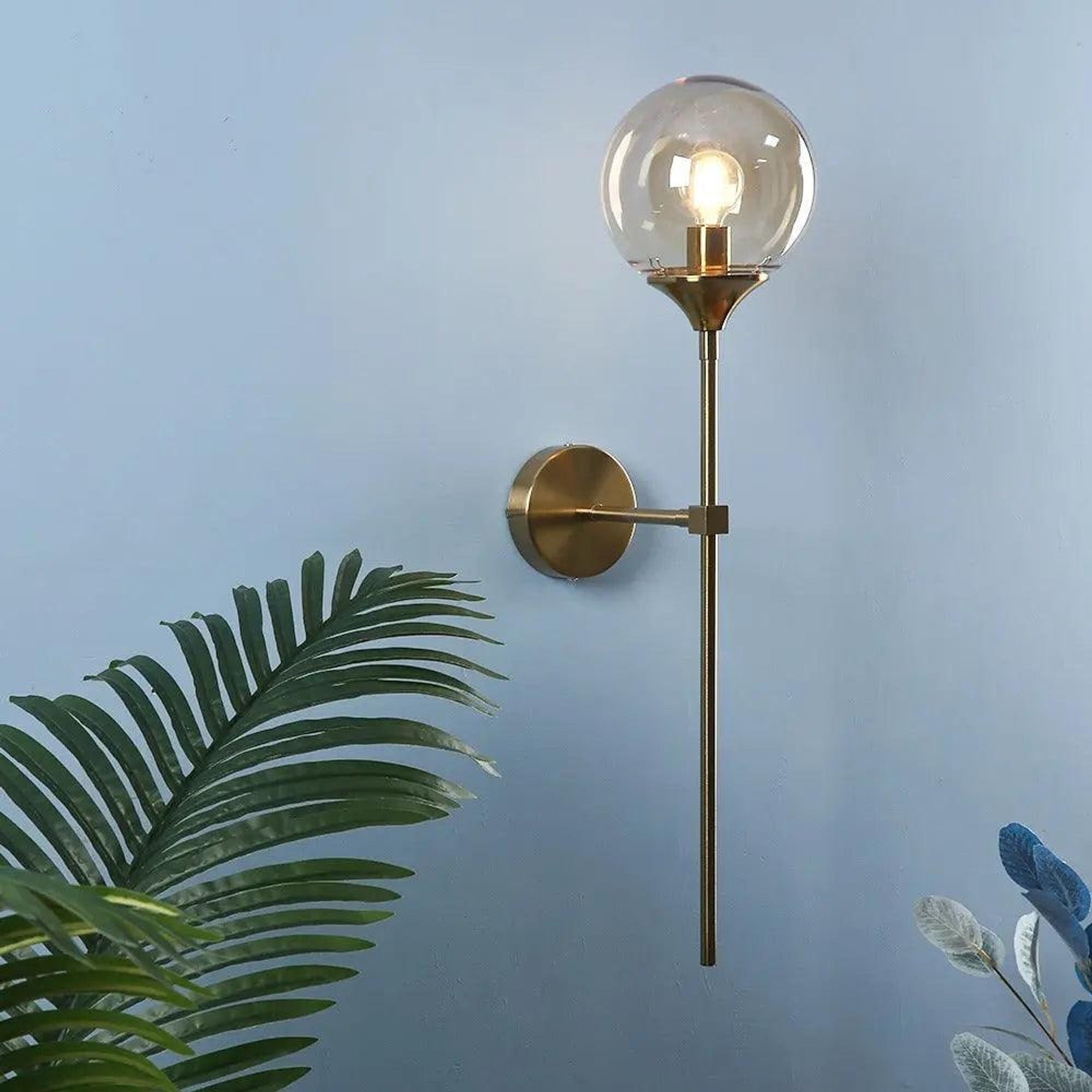 Globe Sconces With Glass Sphere And Exposed Bulb - Image 3