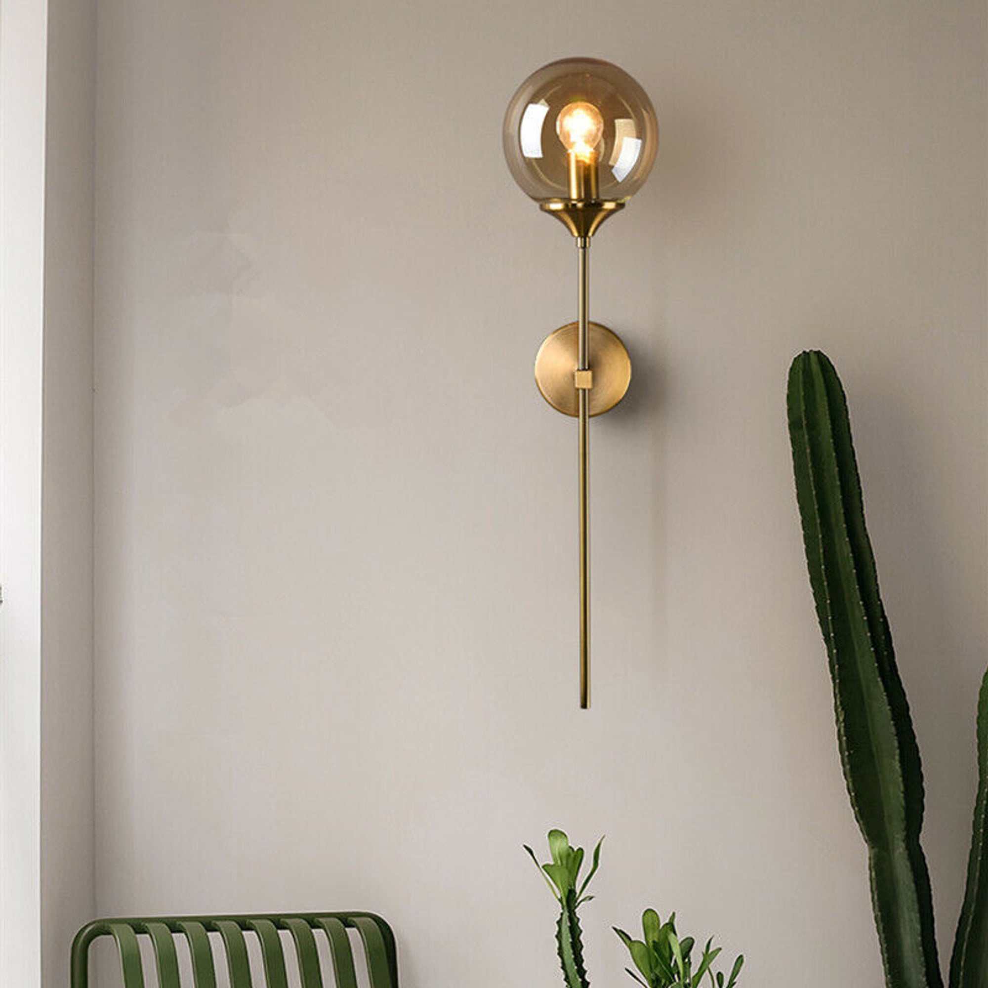 Globe Sconces With Glass Sphere And Exposed Bulb - Image 7