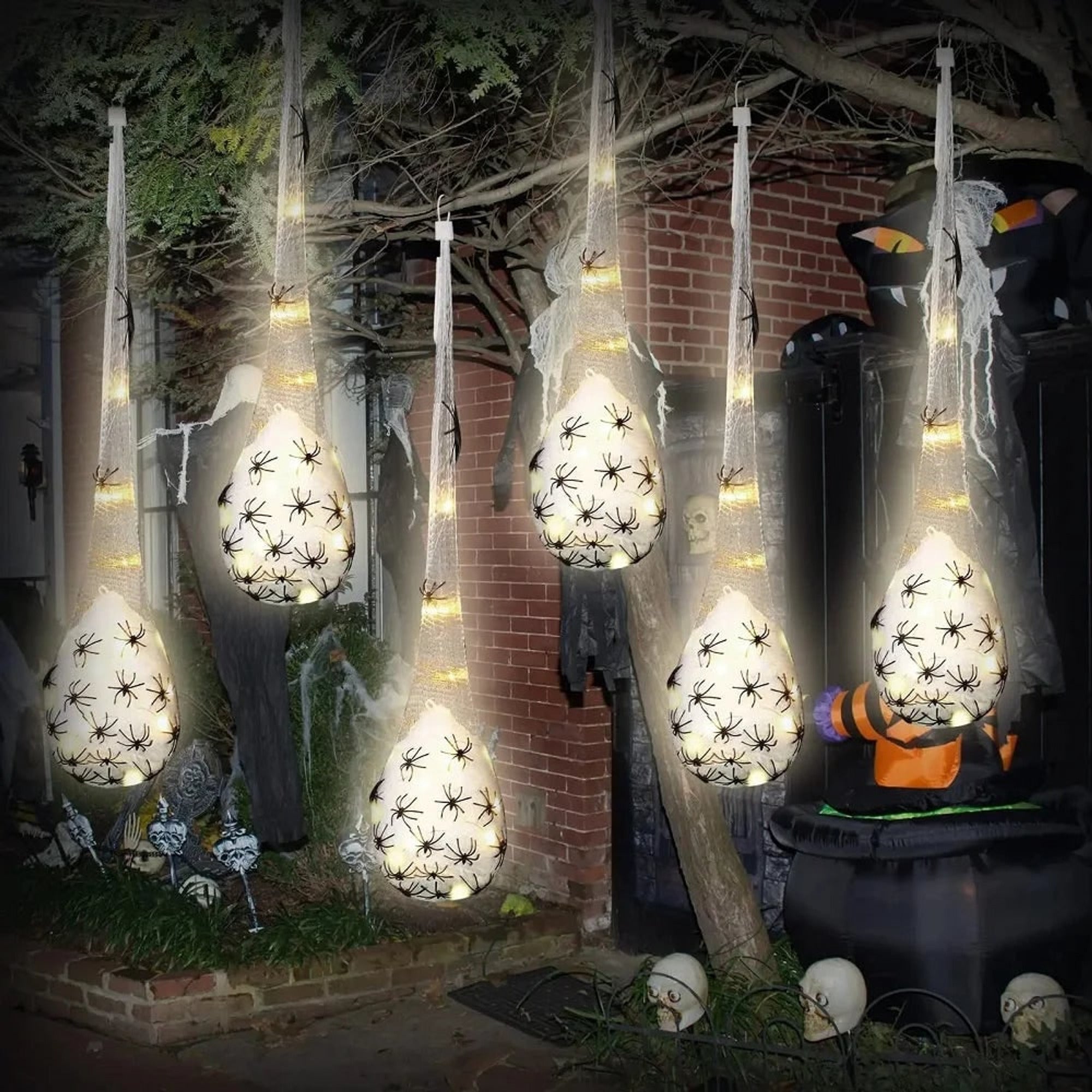 Glowing Hanging Halloween Decorations With Fabric Plastic Design - Image 1