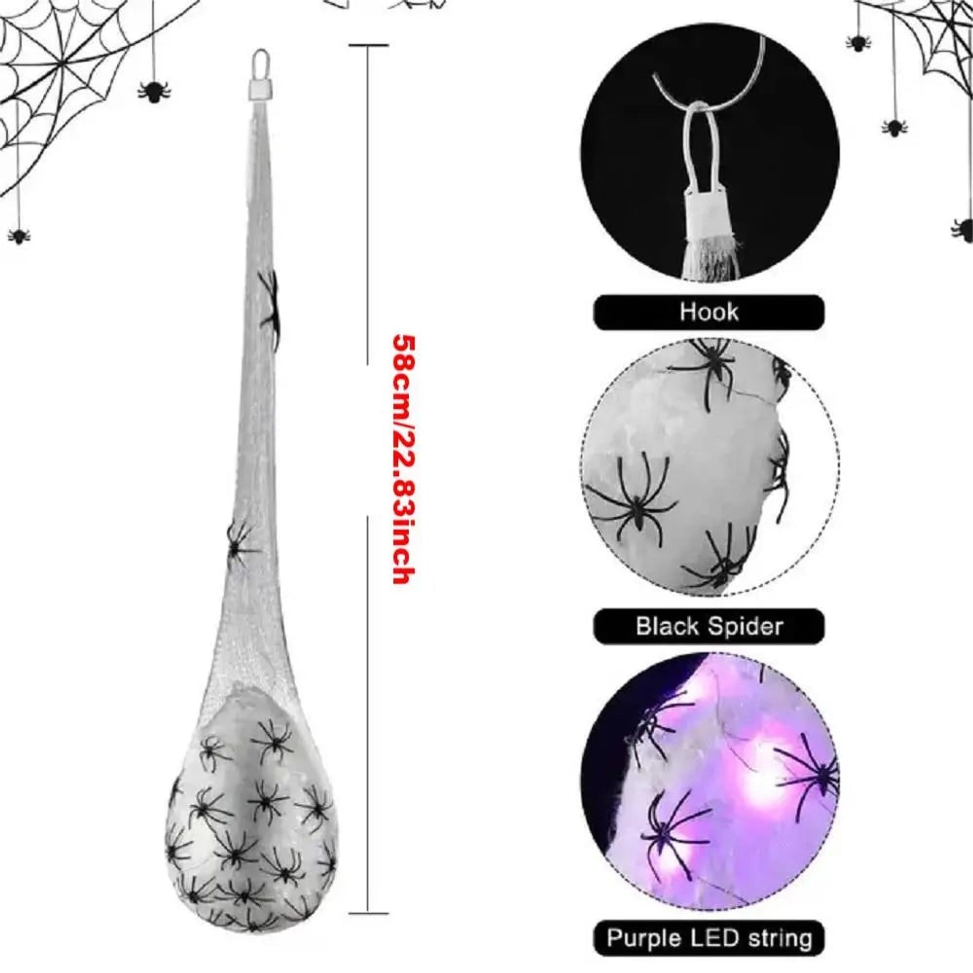Glowing Hanging Halloween Decorations With Fabric Plastic Design - Image 6