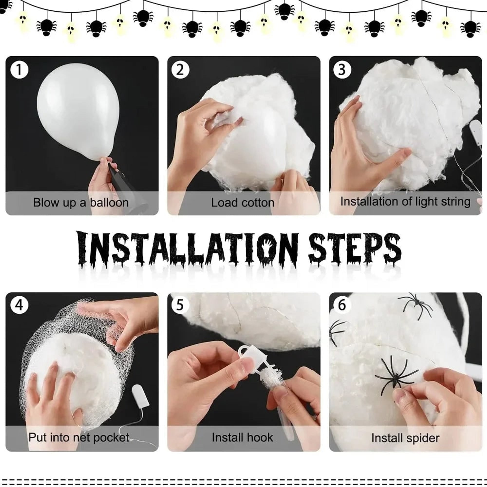 Glowing Hanging Halloween Decorations With Fabric Plastic Design - Image 5