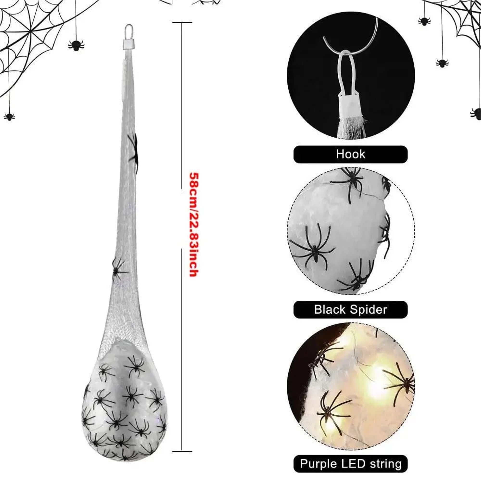 Glowing Hanging Halloween Decorations With Fabric Plastic Design - Image 7