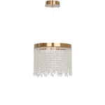 Gold Drum Crystal LED Chandelier With Hand-Beaded Details - Image 7