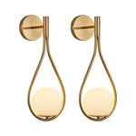 Gold Wall Globe Sconces With Teardrop Frame - Image 2