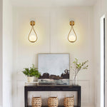 Gold Wall Globe Sconces With Teardrop Frame - Image 3