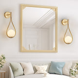 Gold Wall Globe Sconces With Teardrop Frame - Image 4