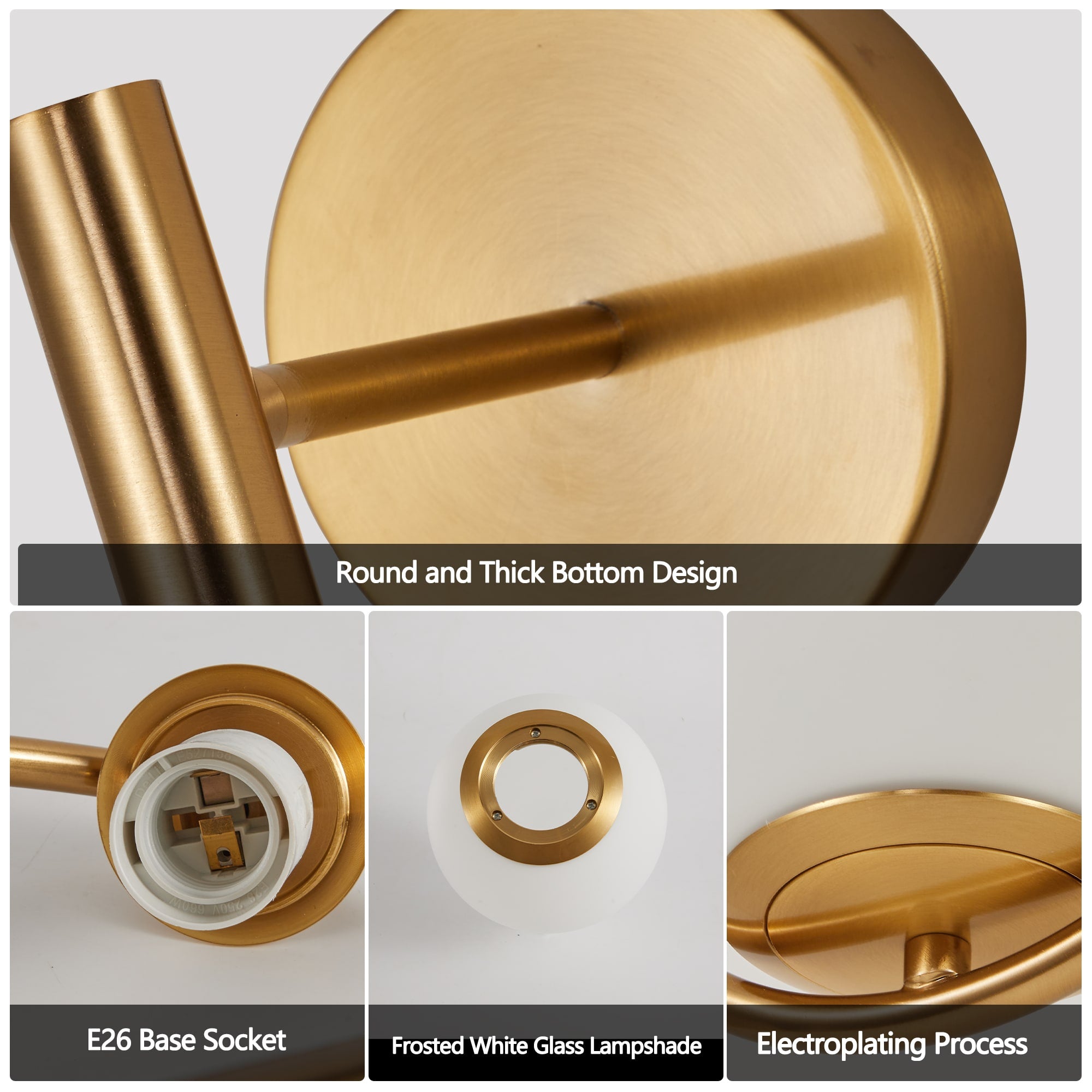 Gold Wall Globe Sconces With Teardrop Frame - Image 5