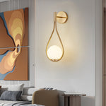 Gold Wall Globe Sconces With Teardrop Frame - Image 7