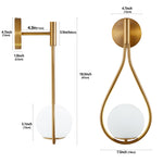 Gold Wall Globe Sconces With Teardrop Frame - Image 9