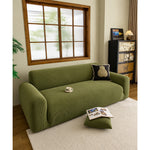Green Velvet Stretch Sofa Cover - Image 1