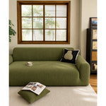 Green Velvet Stretch Sofa Cover - Image 4