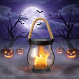 Halloween & Candlelight Solar Hanging Lantern With Flickering Flame And Waterproof LED Light For Outdoor Use - Image 2