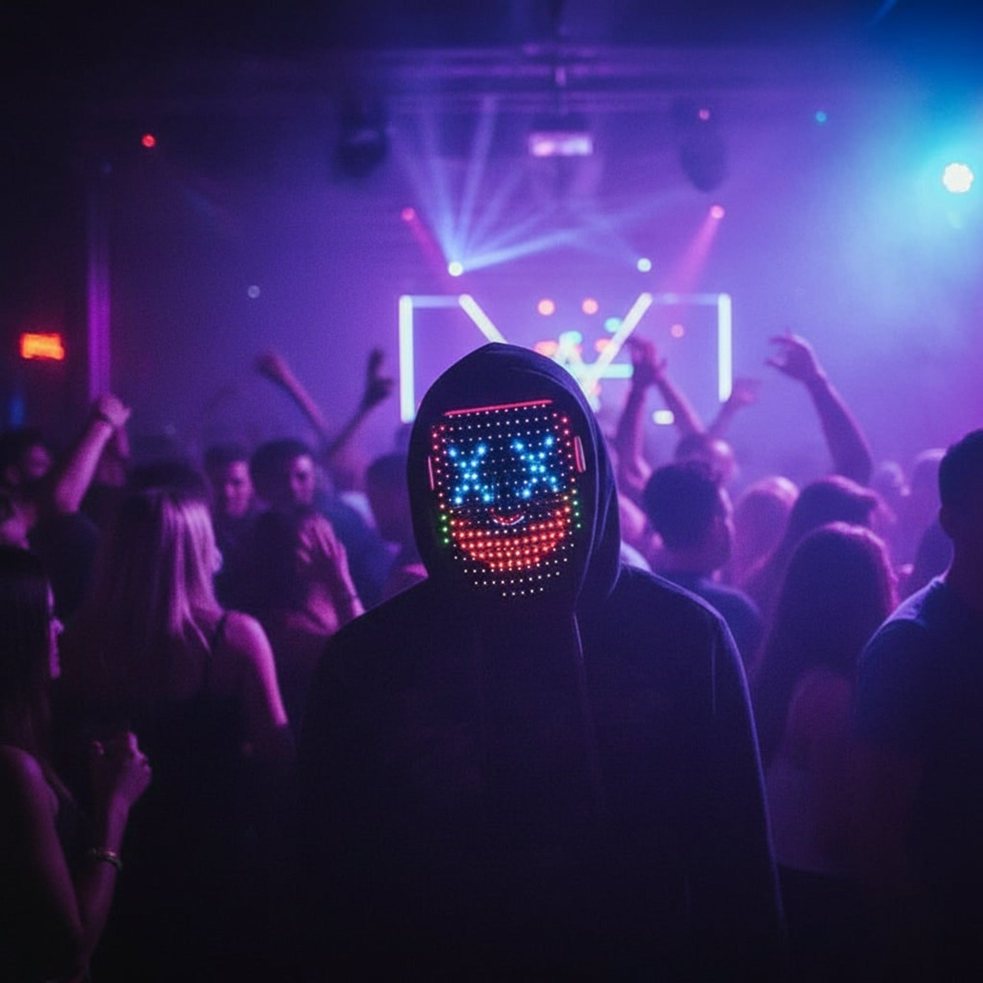 Halloween Costume Mask Kids' Red Light LED With Therapy And Gesture Control For Party And At Home Use - Image 1