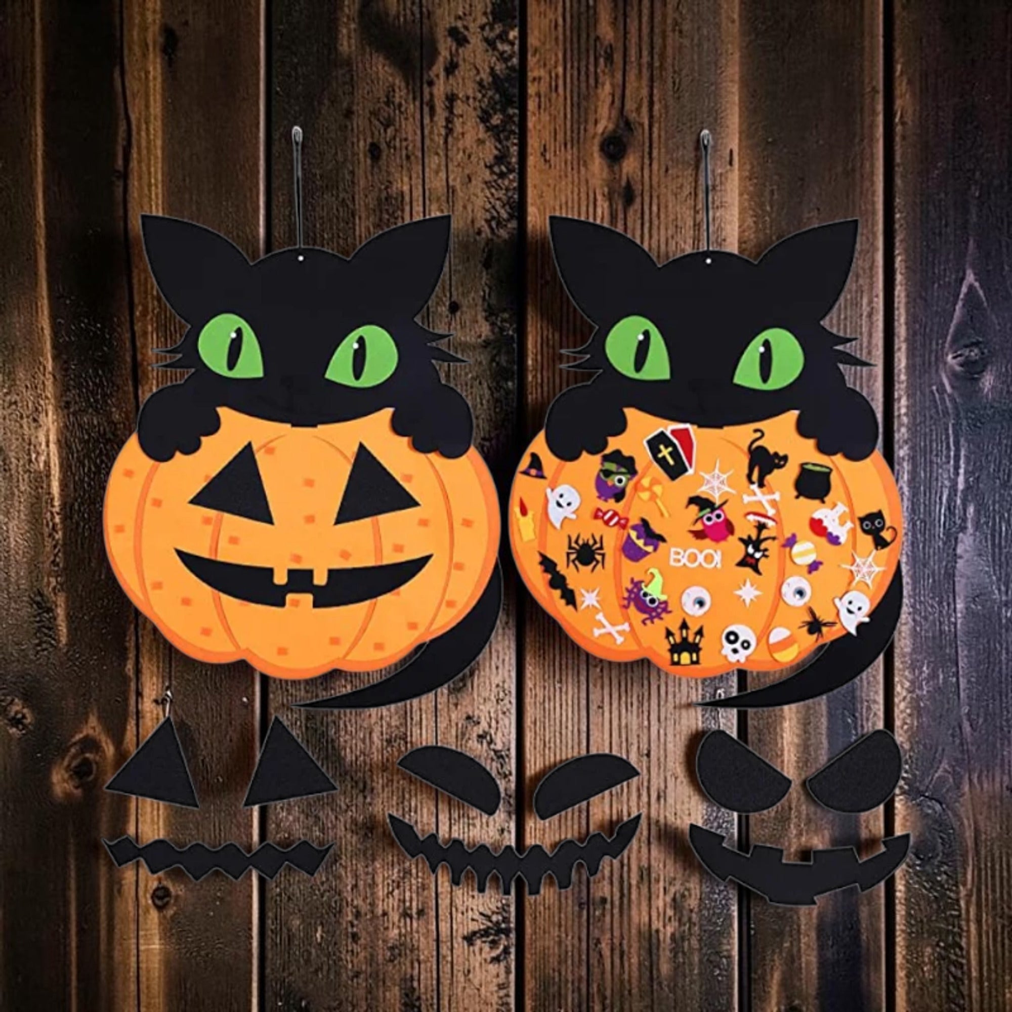 Halloween Craft Kit Felt Diy Decoration Cat Pumpkin Stickers - Image 4