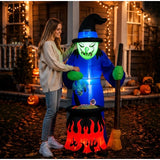 Halloween Decor Inflatable Witch Decoration With LED Light Up For Yard Display - Image 10