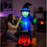 Halloween Decor Inflatable Witch Decoration With LED Light Up For Yard Display - Image 7