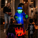 Halloween Decor Inflatable Witch Decoration With LED Light Up For Yard Display - Image 8