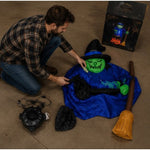 Halloween Decor Inflatable Witch Decoration With LED Light Up For Yard Display - Image 9