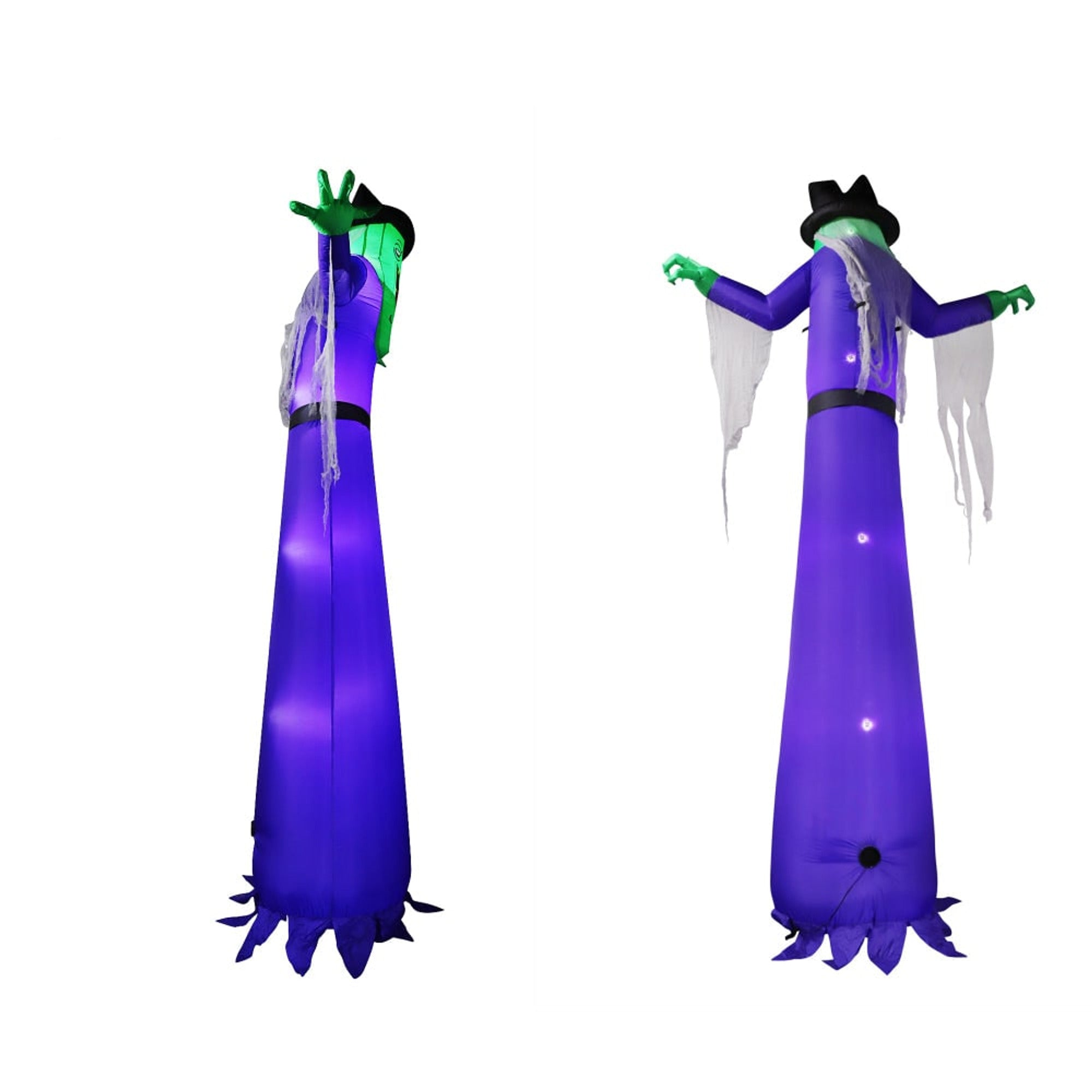 Halloween Decor Inflatable Witch Decoration With LED Light Up For Yard Display - Image 3