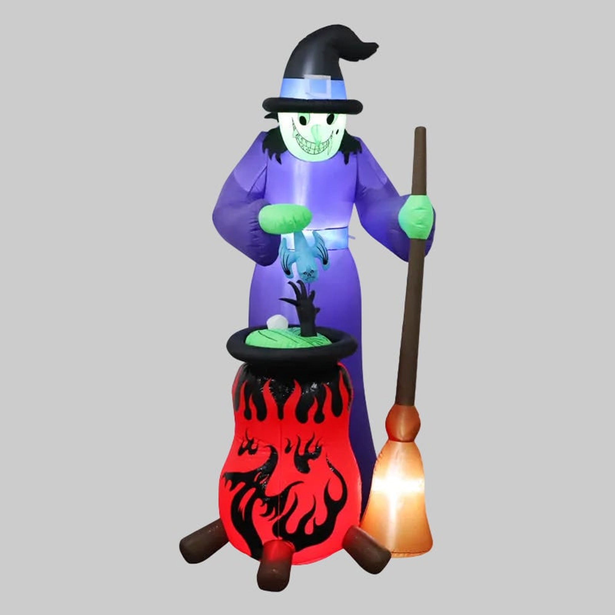Halloween Decor Inflatable Witch Decoration With LED Light Up For Yard Display - Image 4