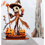 Halloween Figurine Pumpkin Skeleton 2D Flat Acrylic Ornament For Home Office Café Studio And Festive Desktop Table Decor - Image 2