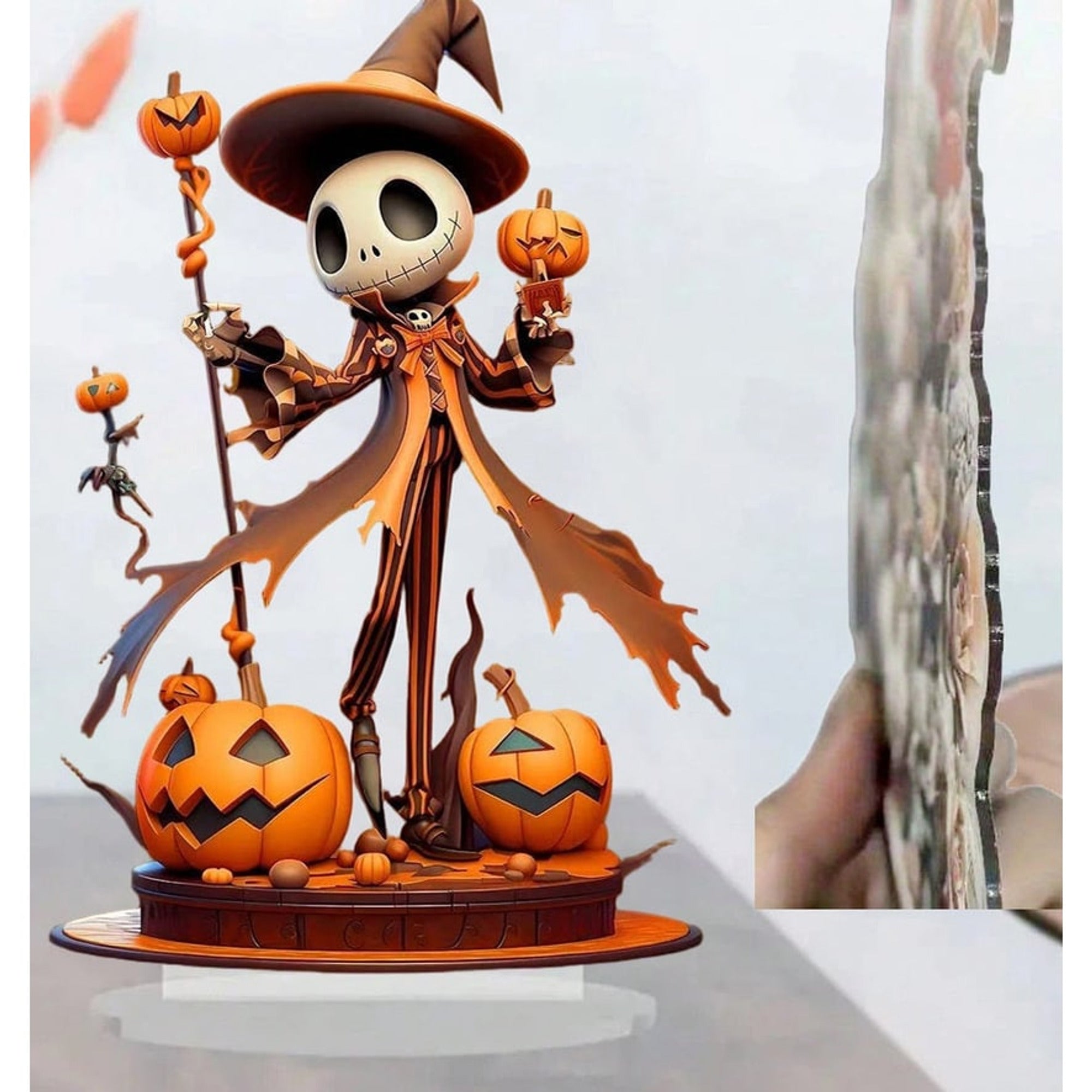 Halloween Figurine Pumpkin Skeleton 2D Flat Acrylic Ornament For Home Office Café Studio And Festive Desktop Table Decor - Image 2