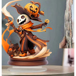 Halloween Figurine Pumpkin Skeleton 2D Flat Acrylic Ornament For Home Office Café Studio And Festive Desktop Table Decor - Image 1
